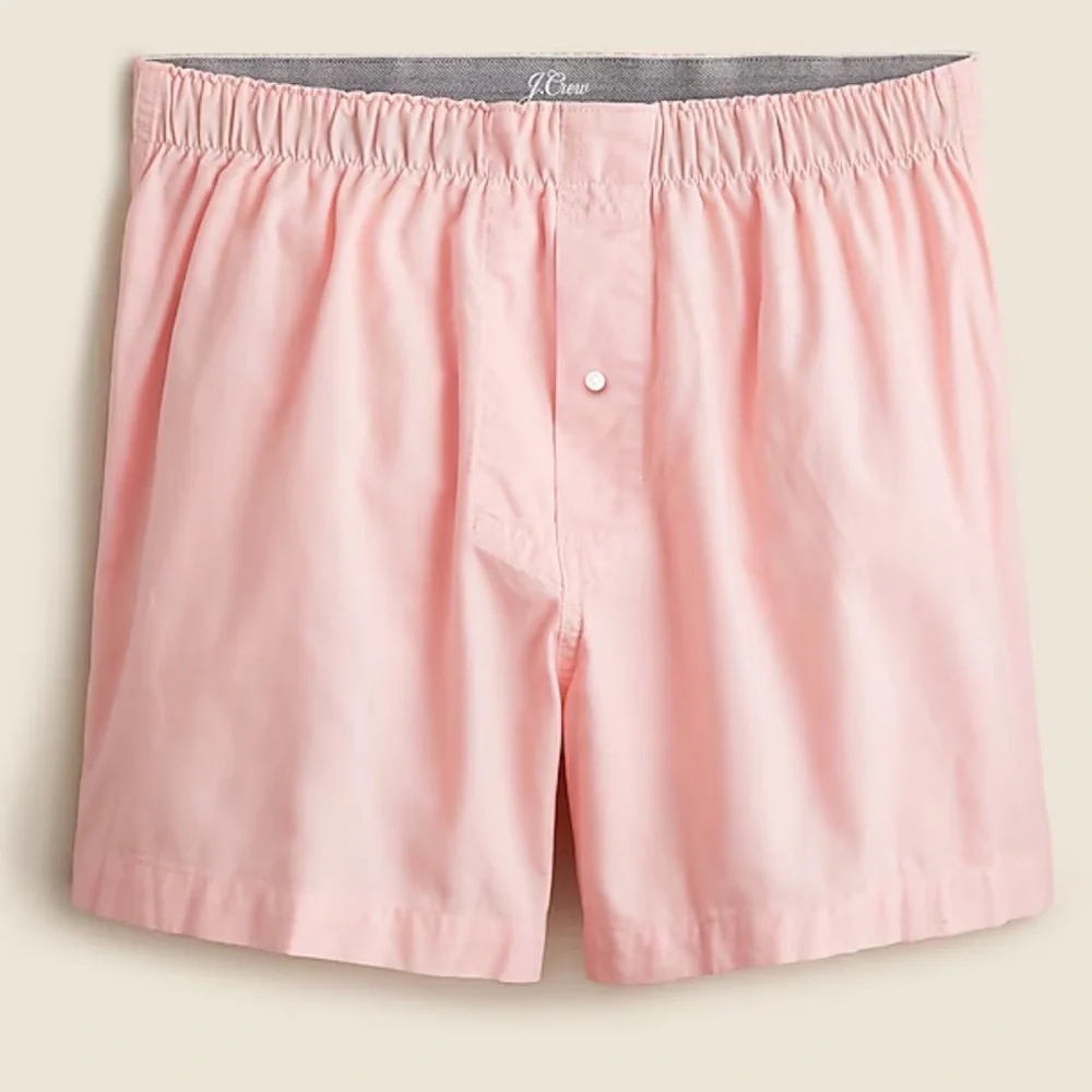 J crew butter pink Boxer short in garment-dyed Broken-in organic cotton oxford